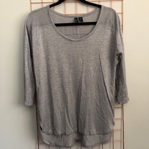 Cynthia Rowley | Silver 3/4th-Sleeved Top